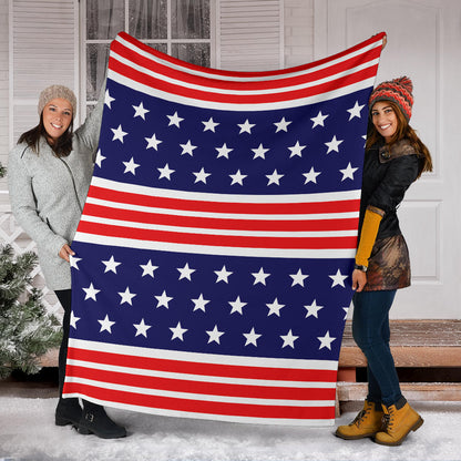 Patriotic Pattern Print Design A04 Premium Blanket