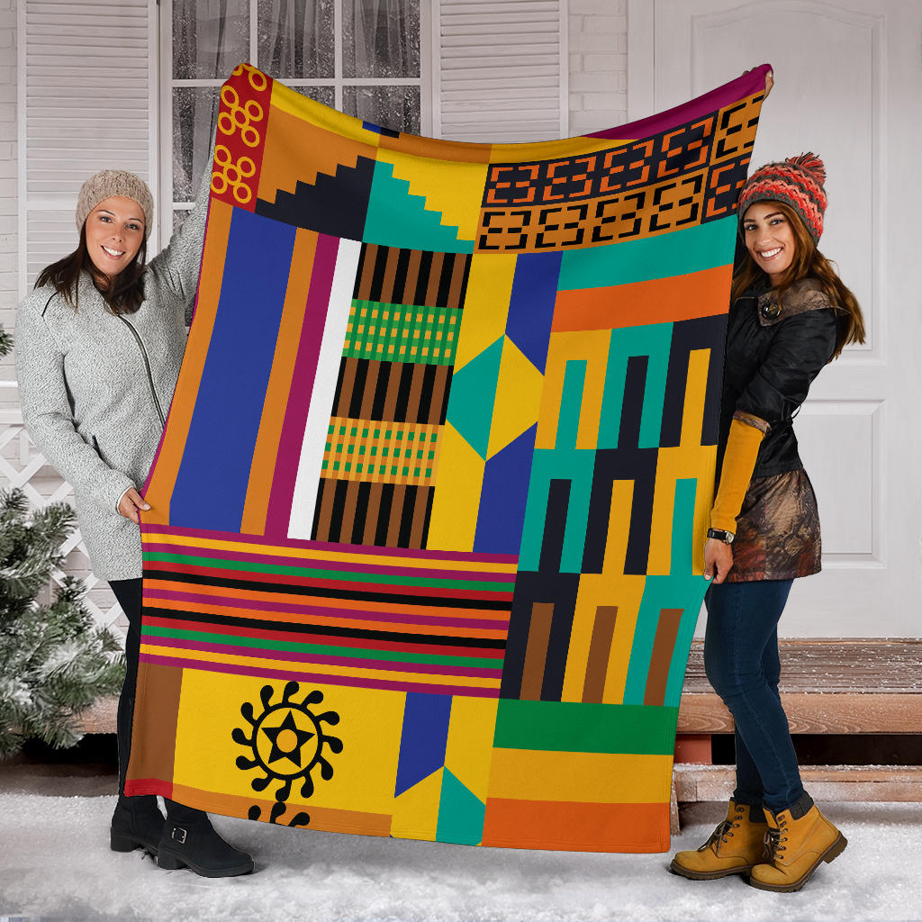 Kente Pattern Print Design 03 Premium Blanket