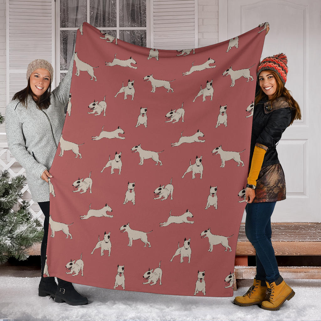 Bull Terriers Pattern Print Design 09 Premium Blanket