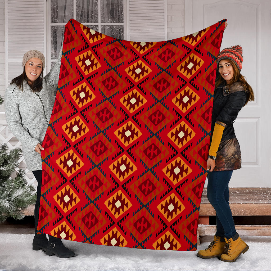 Aztec Pattern Print Design 06 Premium Blanket
