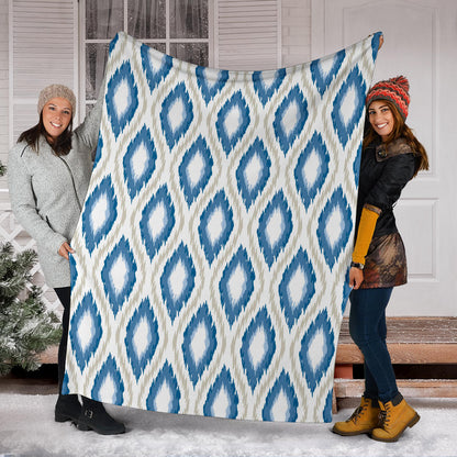 Ikat Pattern Print Design 02 Premium Blanket