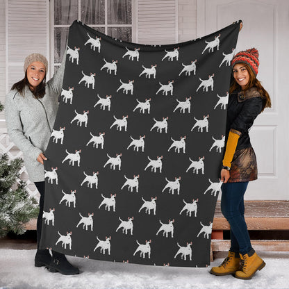 Bull Terriers Pattern Print Design 02 Premium Blanket