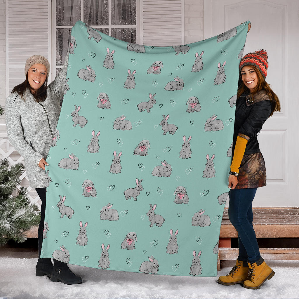 Bunny Pattern Print Design 02 Premium Blanket