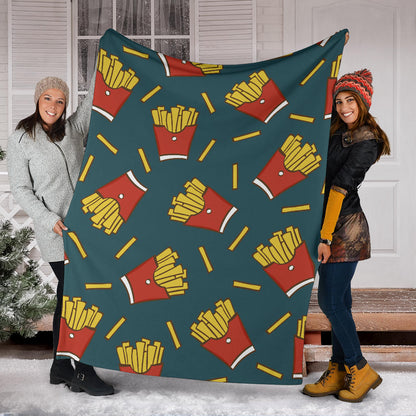 French Fried Pattern Print Design 04 Premium Blanket