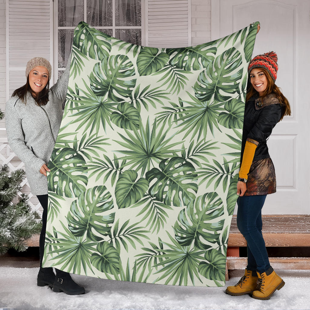 Palm Leaf Pattern Print Design A02 Premium Blanket