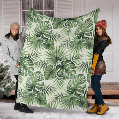 Palm Leaf Pattern Print Design A02 Premium Blanket