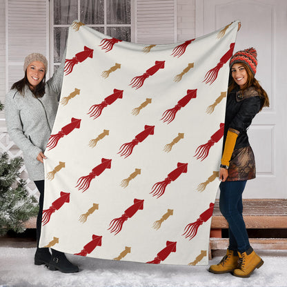 Giant Squid Pattern Print Design 01 Premium Blanket