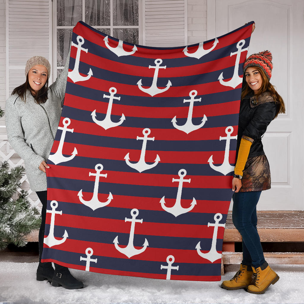 Nautical Pattern Print Design A05 Premium Blanket