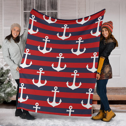 Nautical Pattern Print Design A05 Premium Blanket