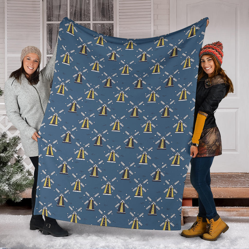 Windmill Pattern Print Design 03 Premium Blanket