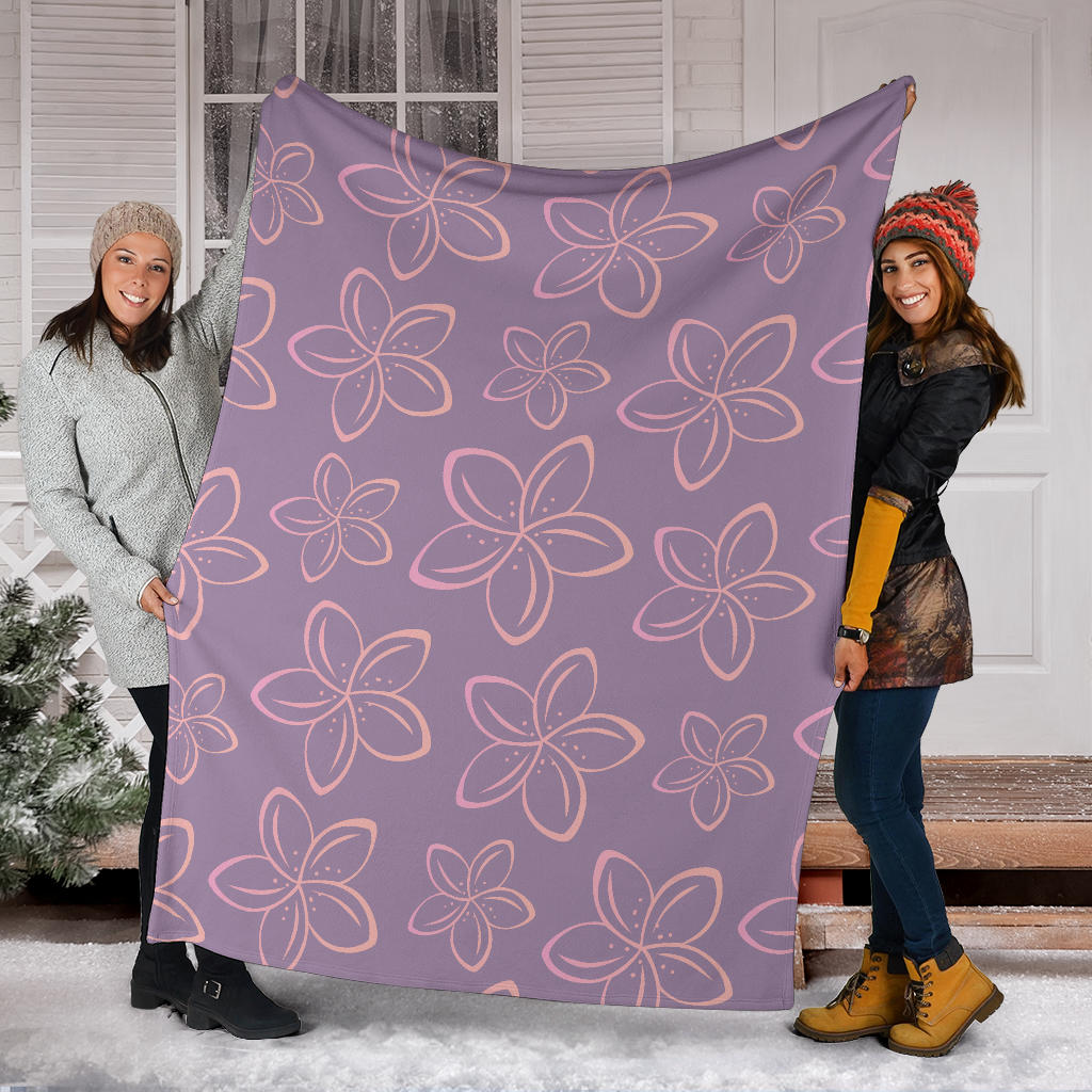 Plumeria Pattern Print Design A01 Premium Blanket
