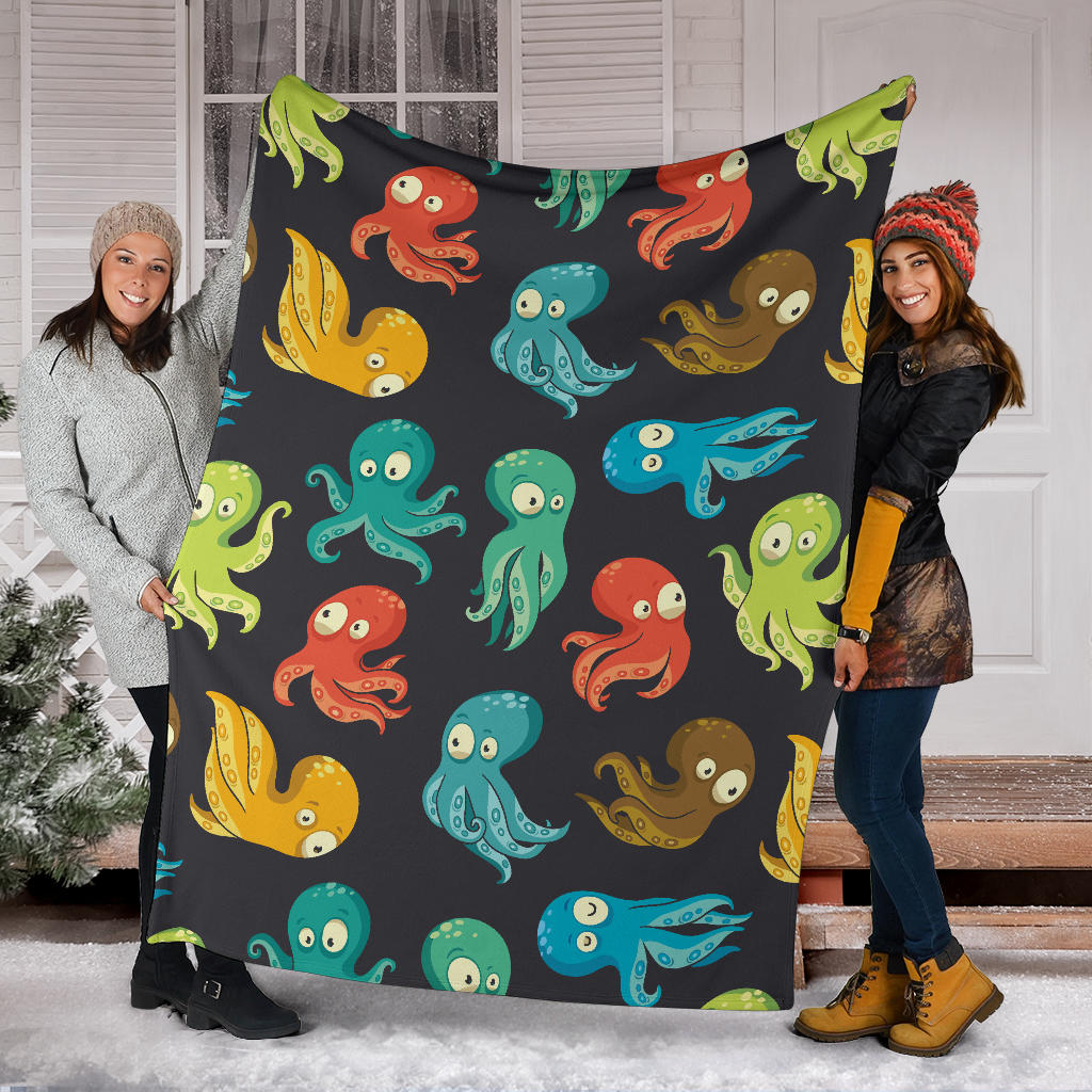 Octopus Pattern Print Design A01 Premium Blanket