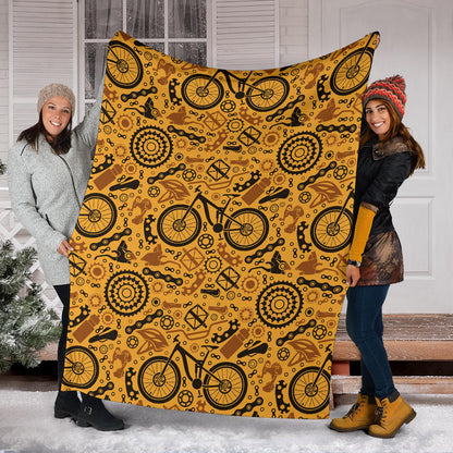 Mountain bike Pattern Print Design 03 Premium Blanket