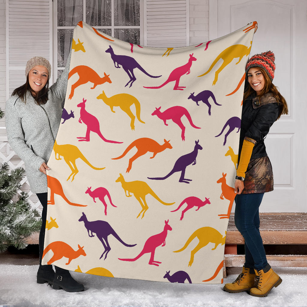 Kangaroos Pattern Print Design 01 Premium Blanket