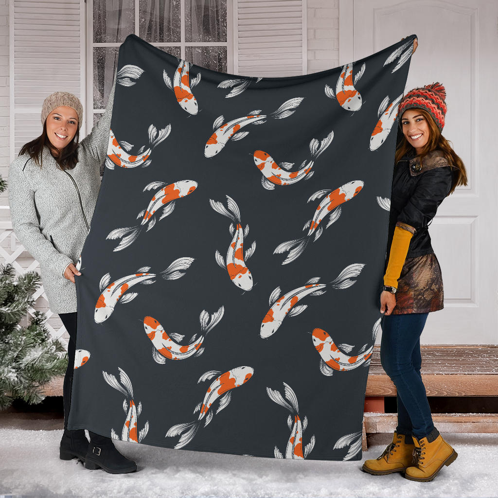 KOI Fish Pattern Print Design 04 Premium Blanket