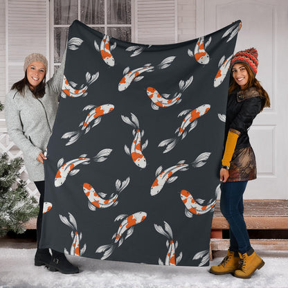 KOI Fish Pattern Print Design 04 Premium Blanket