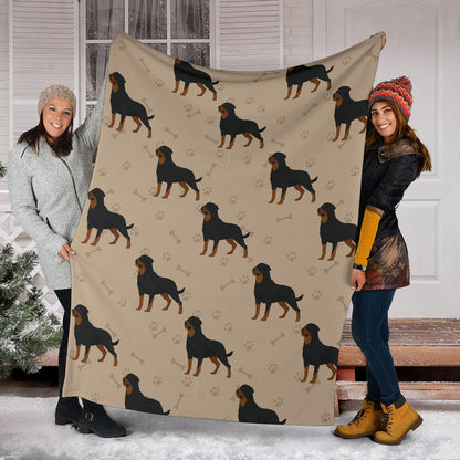 Rottweiler Pattern Print Design A01 Premium Blanket