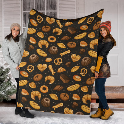 Bread Pattern Print Design 05 Premium Blanket