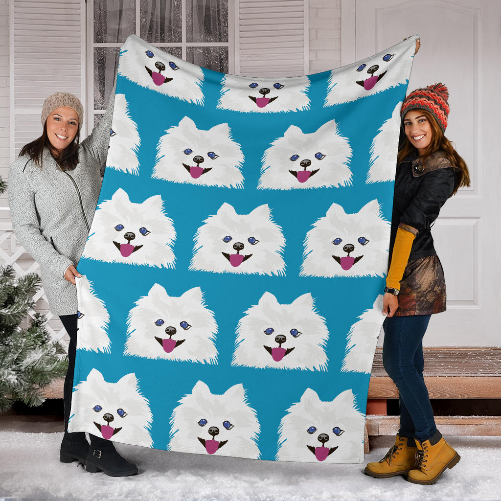 Pomeranians Pattern Print Design A05 Premium Blanket