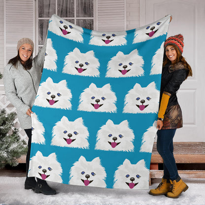 Pomeranians Pattern Print Design A05 Premium Blanket