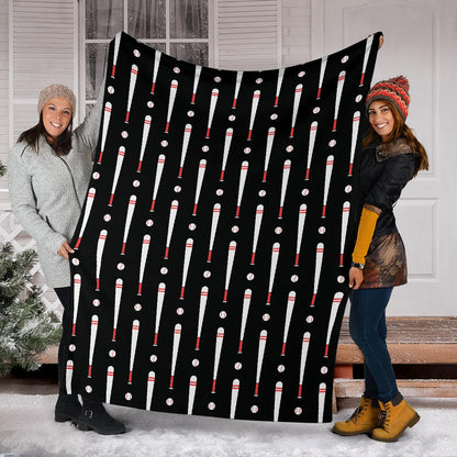 Baseball Pattern Print Design 03 Premium Blanket