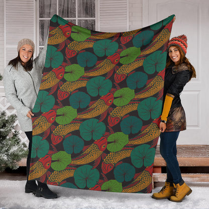 KOI Fish Pattern Print Design 01 Premium Blanket