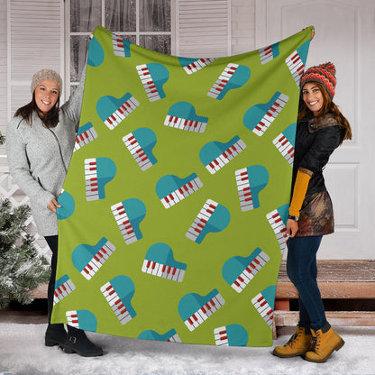 Piano Pattern Print Design 03 Premium Blanket