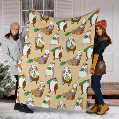 Guinea Pig Pattern Print Design 03 Premium Blanket