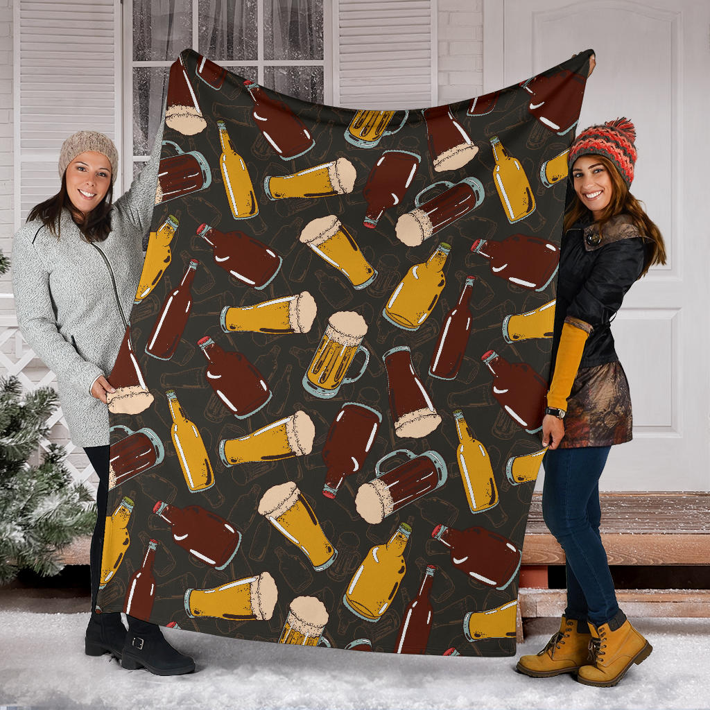 Beer Pattern Print Design 03 Premium Blanket