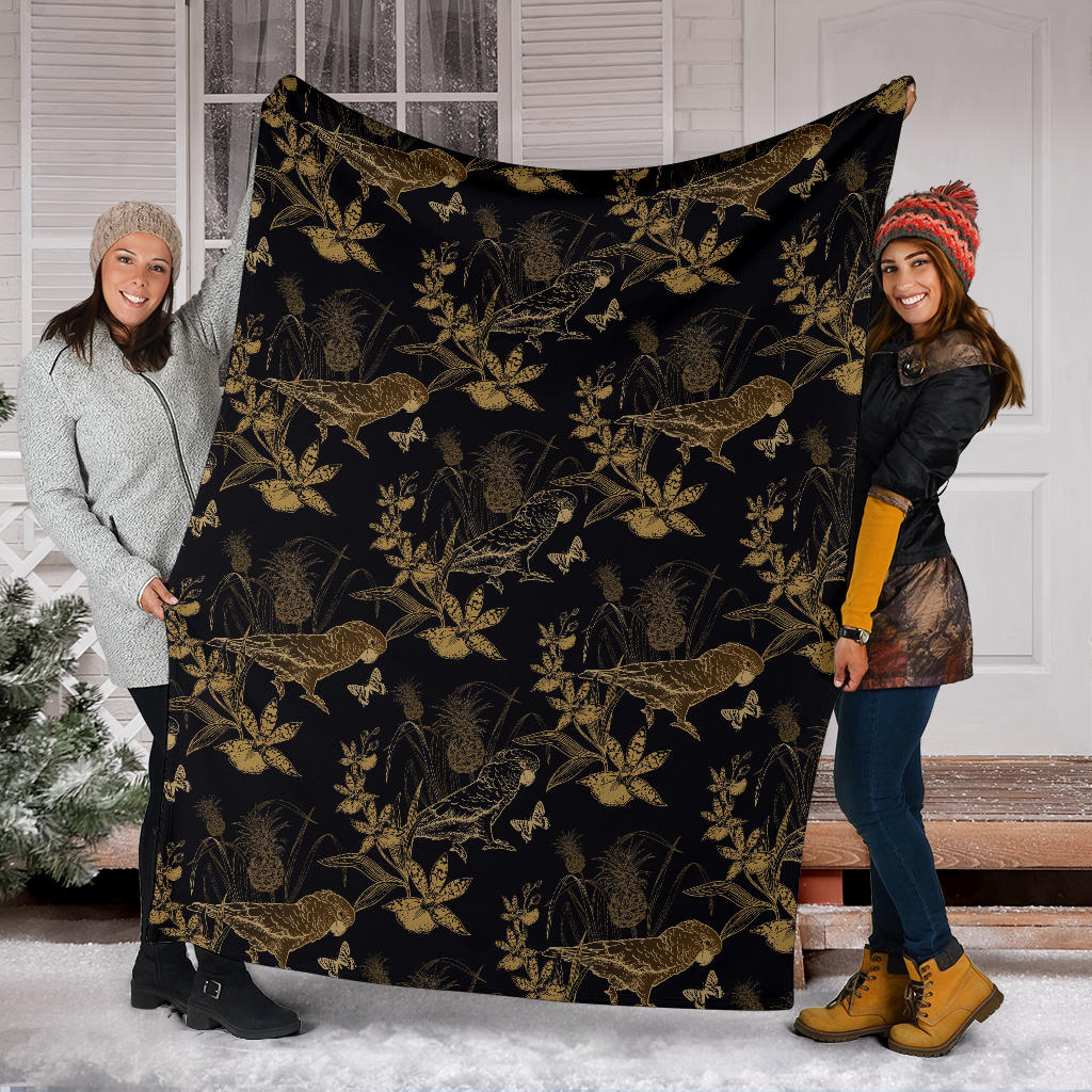 Parakeet Pattern Print Design A05 Premium Blanket