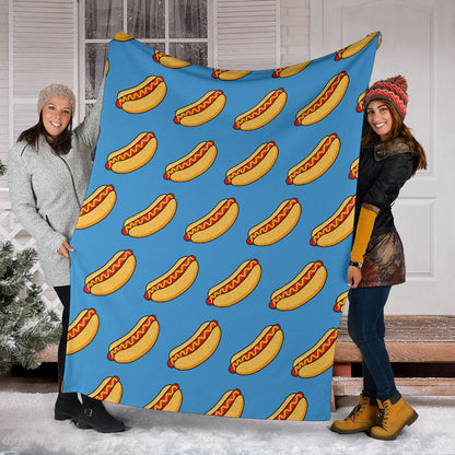 Hot Dog Pattern Print Design 02 Premium Blanket