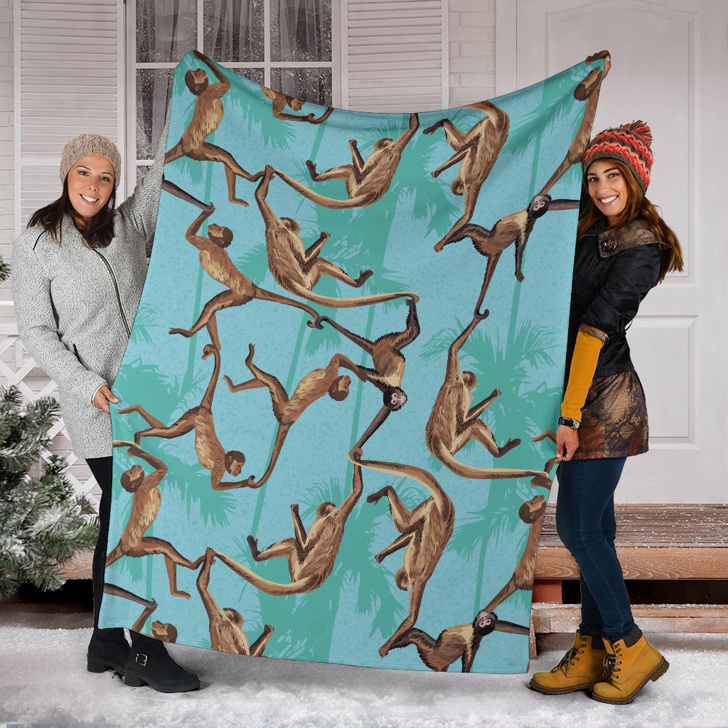 Monkey Pattern Print Design 04 Premium Blanket