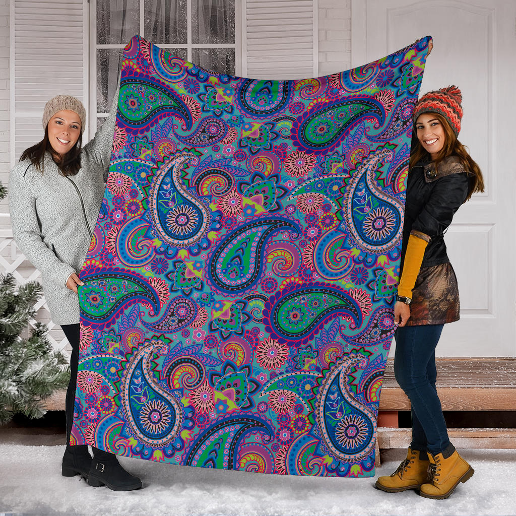Paisley Colorful Pattern Print Design A02 Premium Blanket