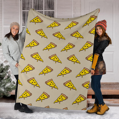 Pizza Pattern Print Design A04 Premium Blanket