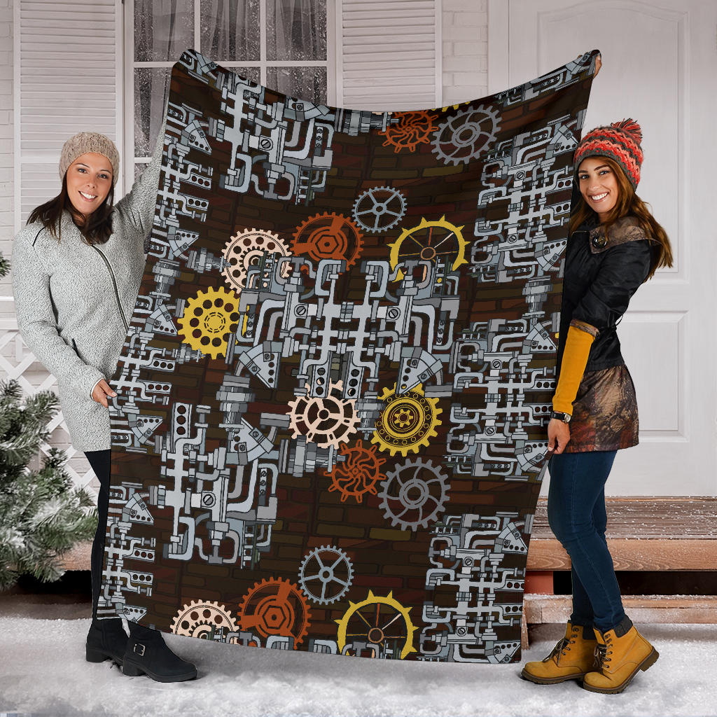 Mechanic Pattern Print Design 04 Premium Blanket