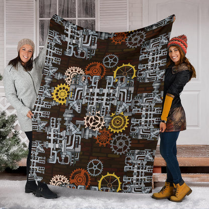 Mechanic Pattern Print Design 04 Premium Blanket