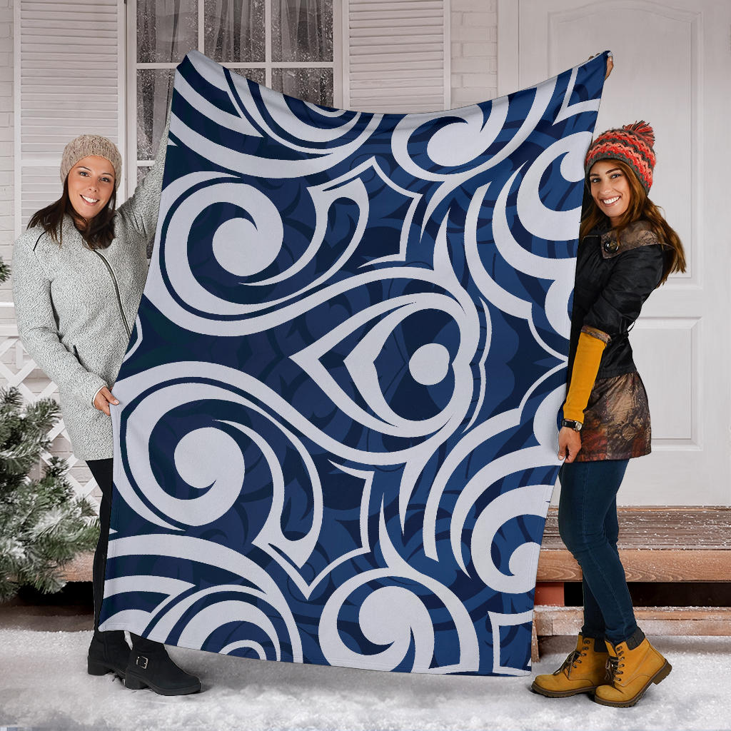 Maori Pattern Print Design 01 Premium Blanket