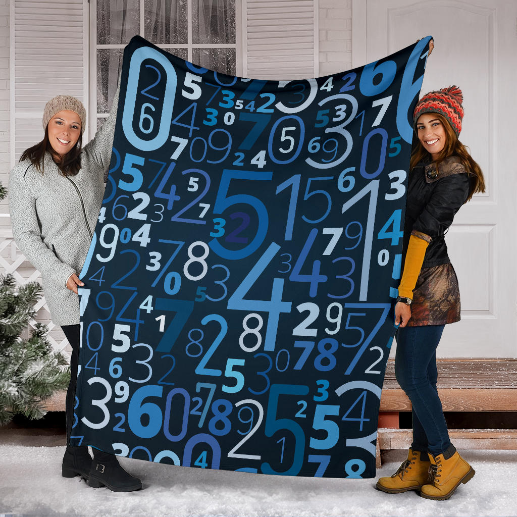 Number Pattern Print Design A02 Premium Blanket