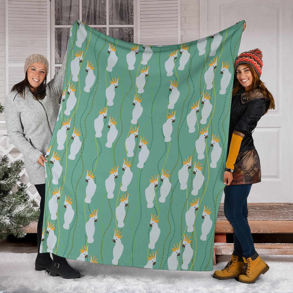 Cockatoo Pattern Print Design 01 Premium Blanket