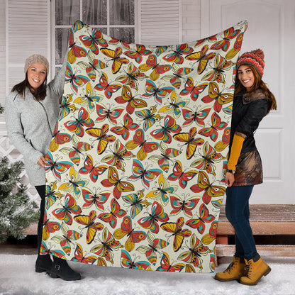 Butterfly Pattern Print Design 02 Premium Blanket