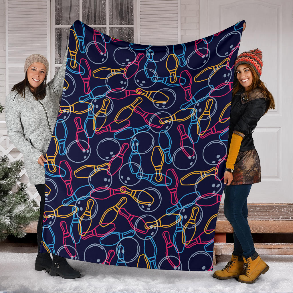 Bowling Pattern Print Design 07 Premium Blanket