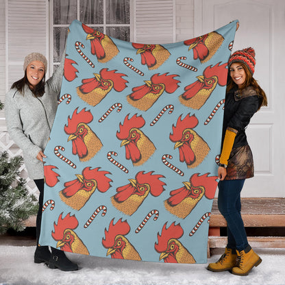 Rooster Pattern Print Design A05 Premium Blanket