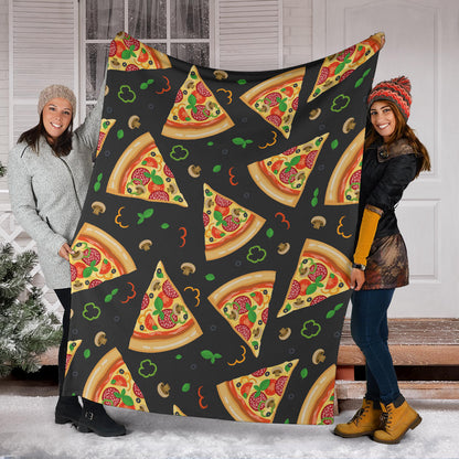 Pizza Pattern Print Design A02 Premium Blanket