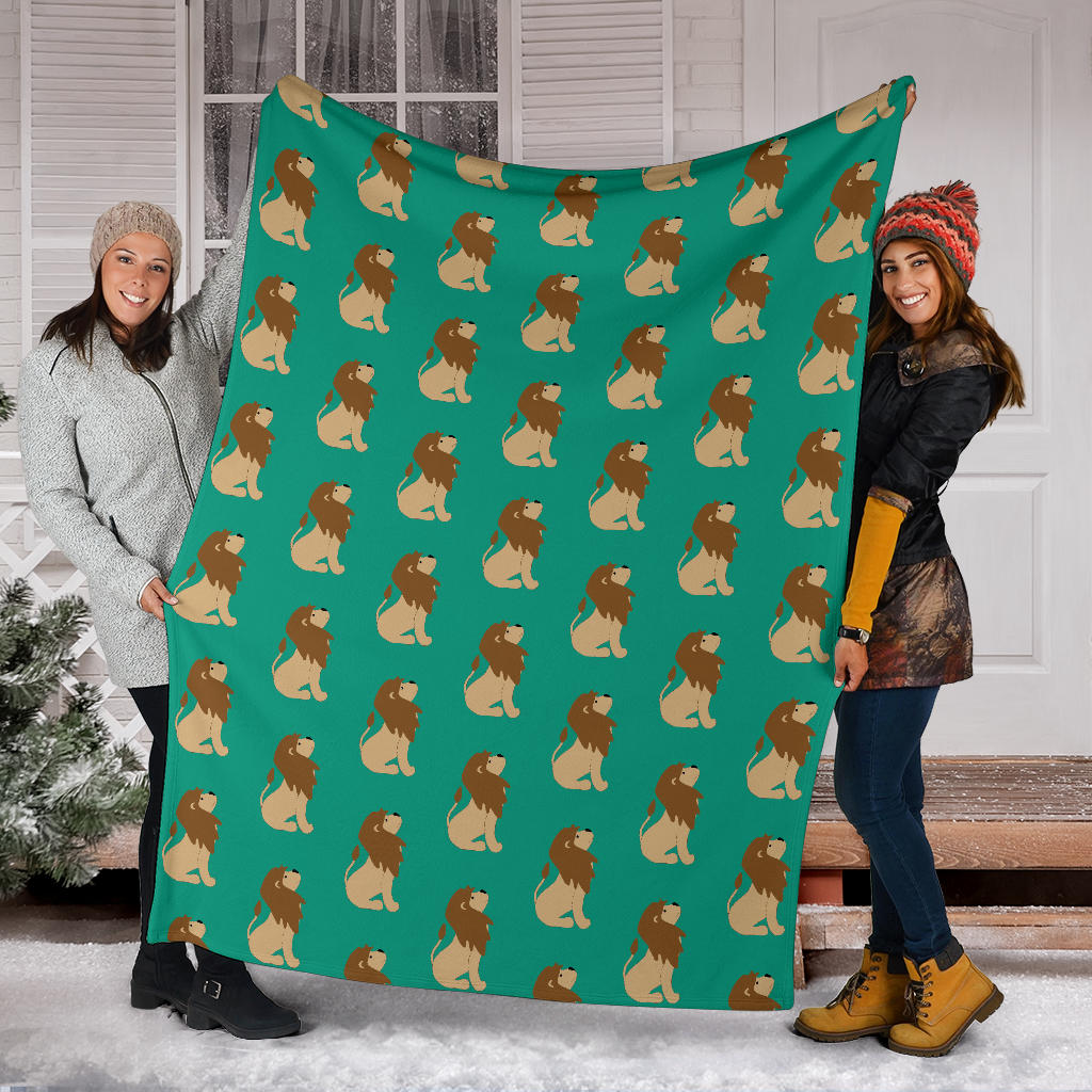 Lion Pattern Print Design 02 Premium Blanket