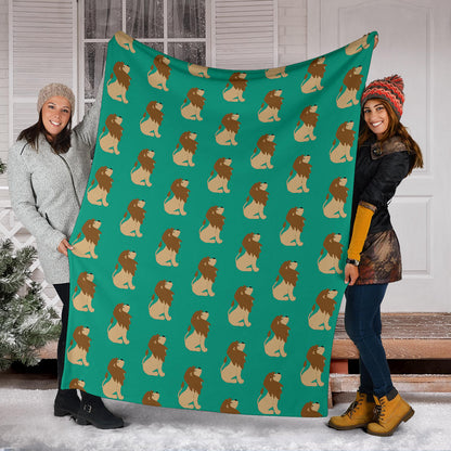 Lion Pattern Print Design 02 Premium Blanket