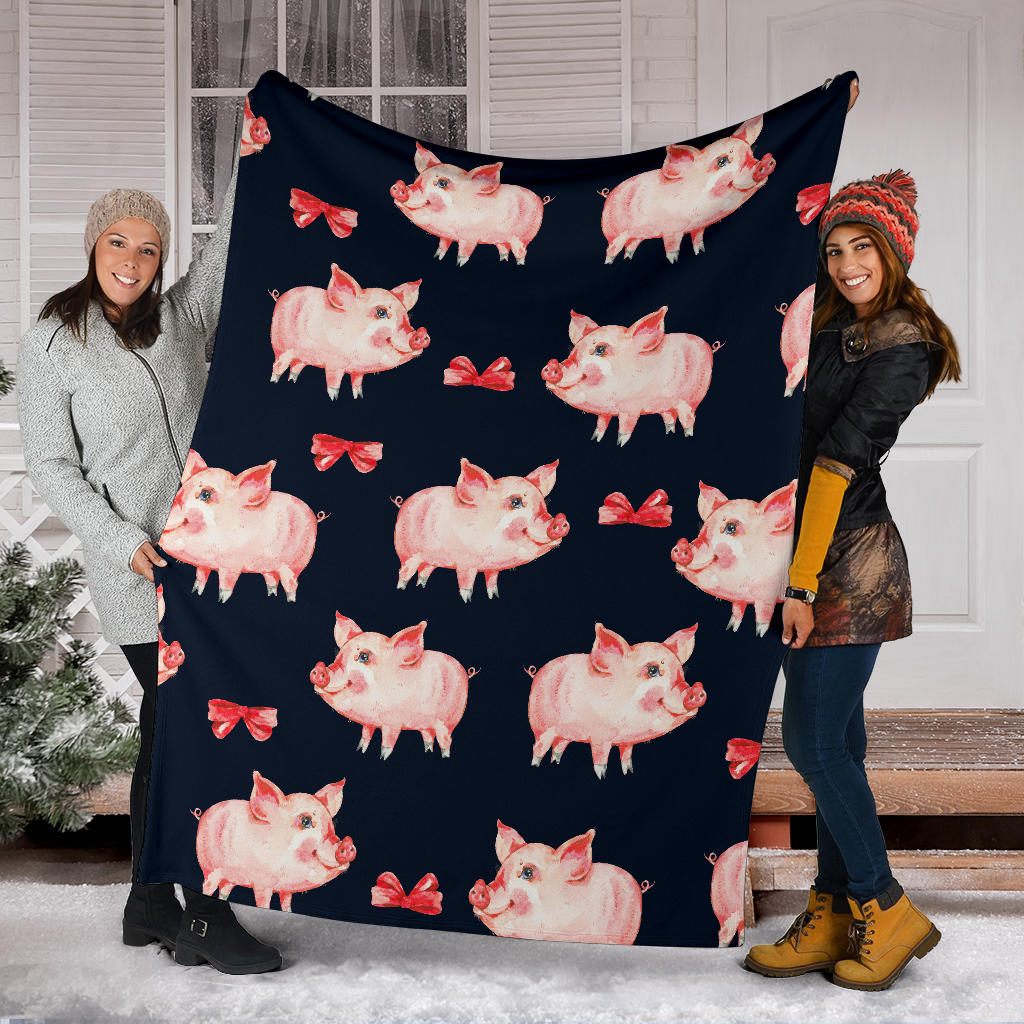Pig Cute Pattern Print Design 02 Premium Blanket
