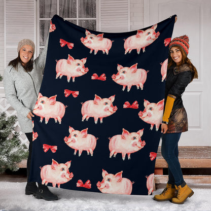 Pig Cute Pattern Print Design 02 Premium Blanket