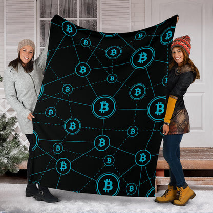Cryptocurrency Pattern Print Design 01 Premium Blanket