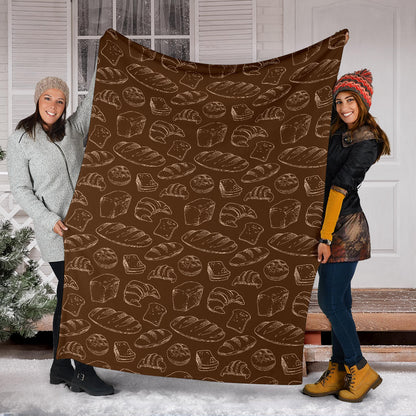 Bread Pattern Print Design 02 Premium Blanket