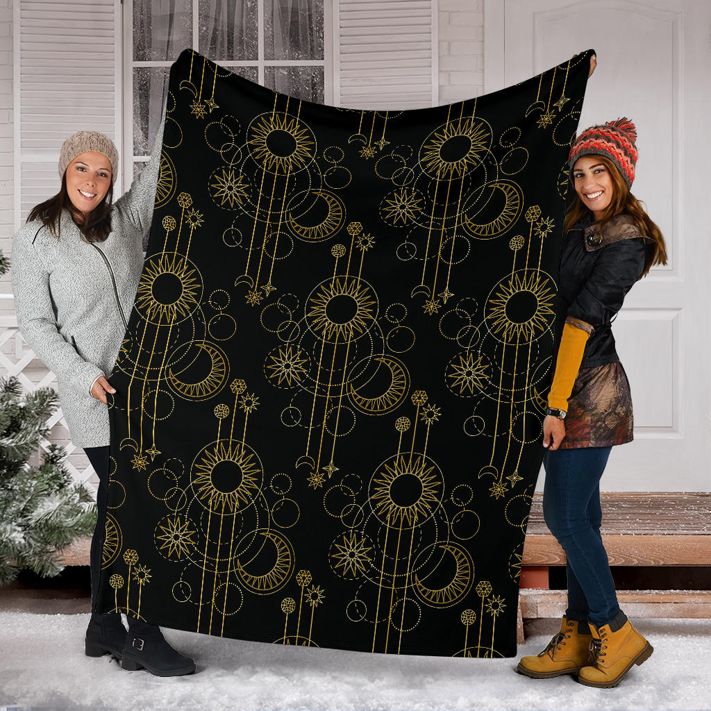 Moon Boho Style Pattern Print Design 01 Premium Blanket